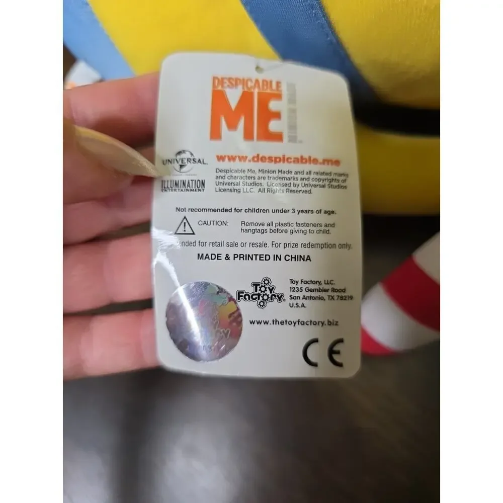 Despicable ME MINION PLUSH CHRISTMAS TOY W/ Candy Cane The Toy Factory 9